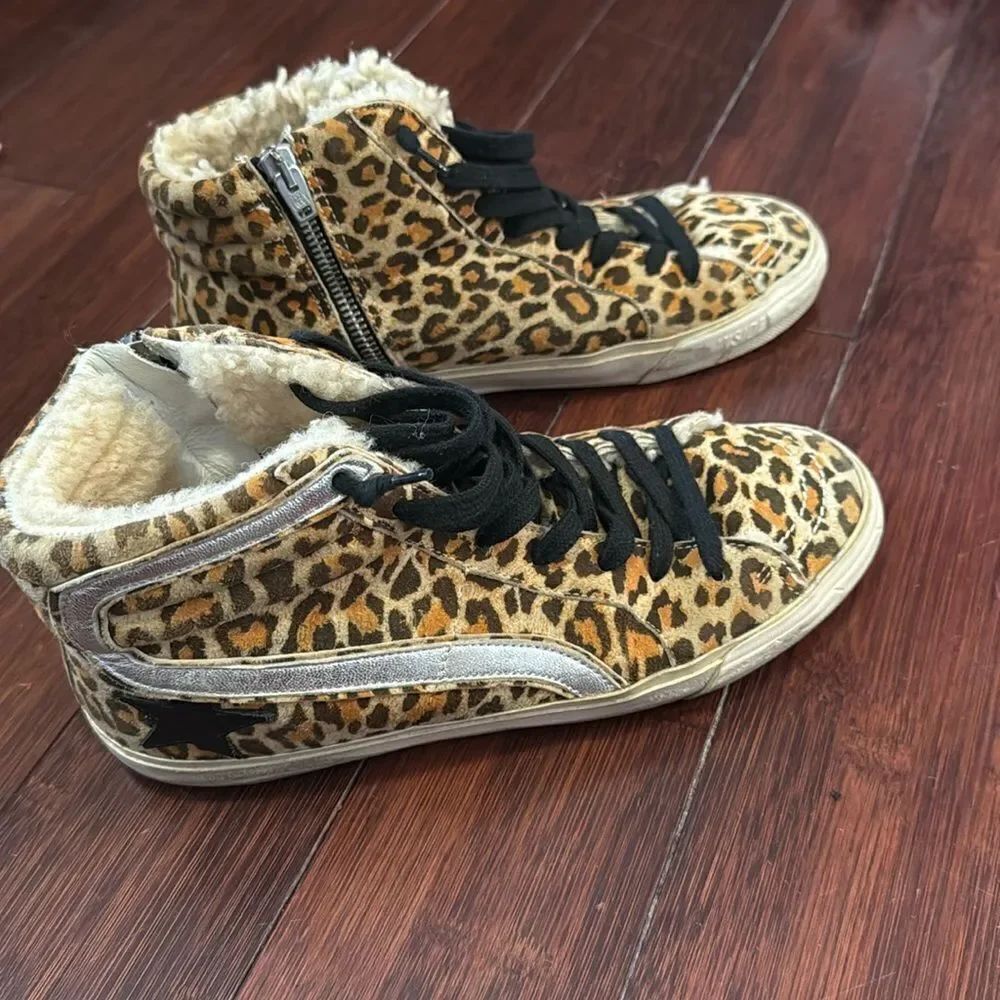 Golden Goose Leopard High Top Sneakers - Lined - Size 38 Greaat Condition